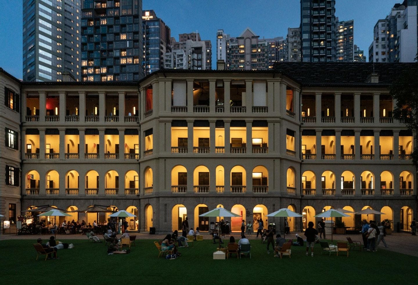 Parade Ground courtyard and historic buildings at Tai Kwun