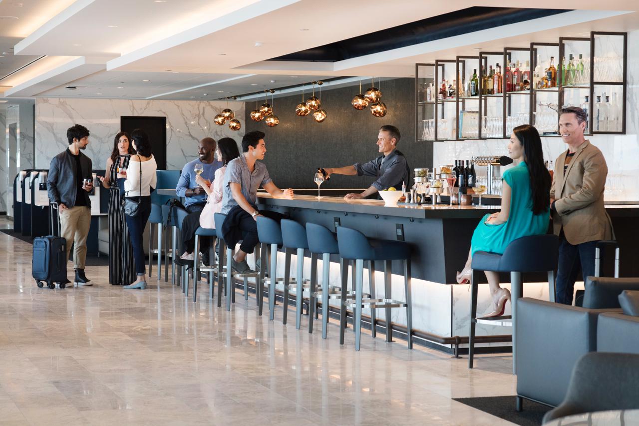 The Bar at United Polaris lounge at SFO