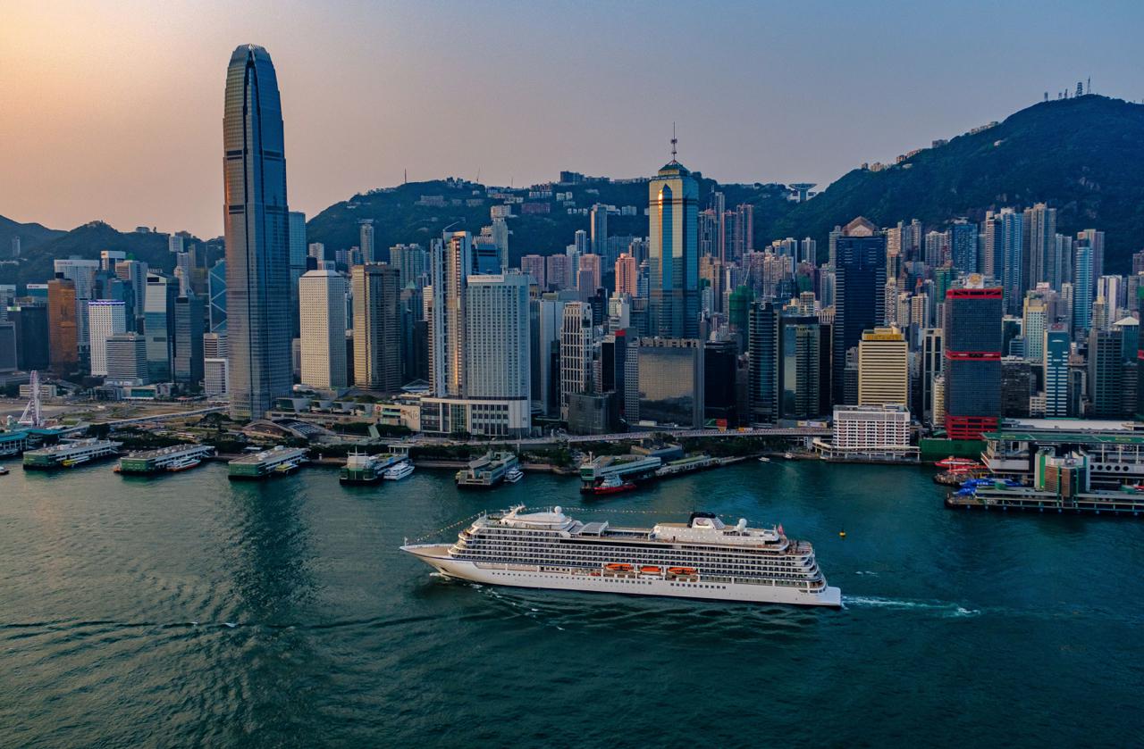 Viking Sun in Hong Kong Harbour