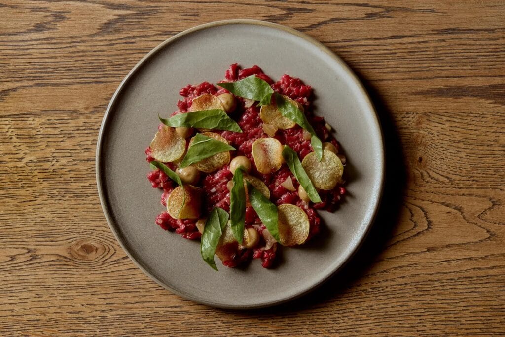 Signature beef tartare from Freyja Restaurant