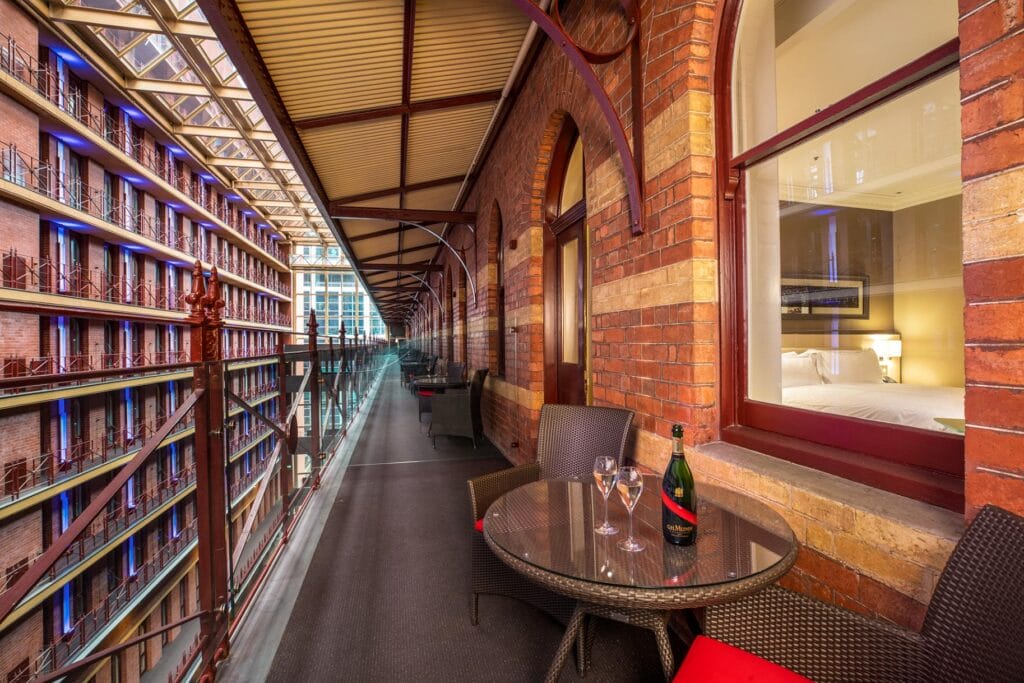 Corridor view of the heritage-listed InterContinental Melbourne The Rialto