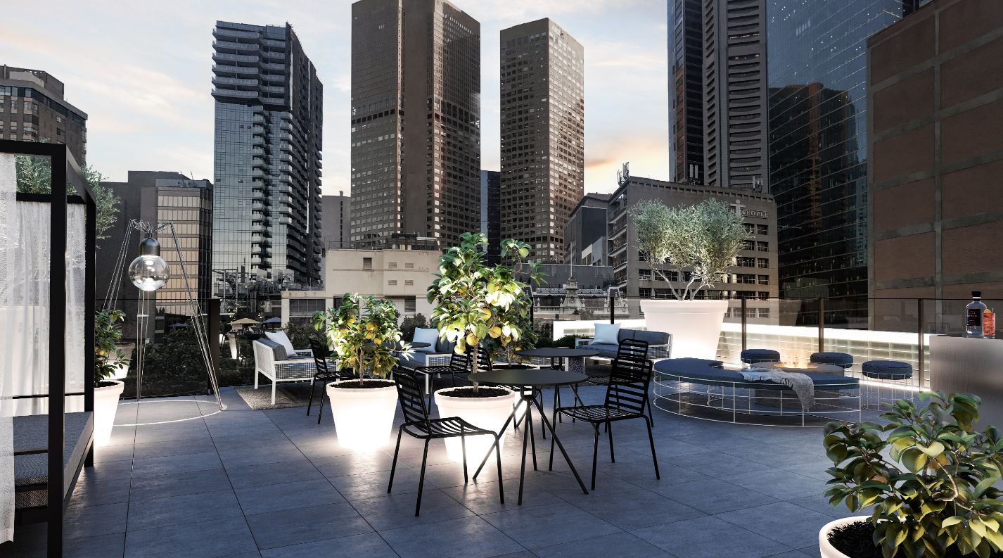 Lancemore Crossley Street Rooftop Rendering, Melbourne