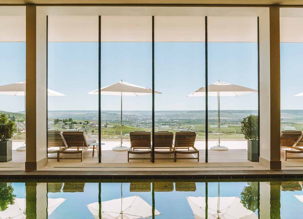 Indoor pool at Royal Champagne Hotel & Spa. Image supplied.