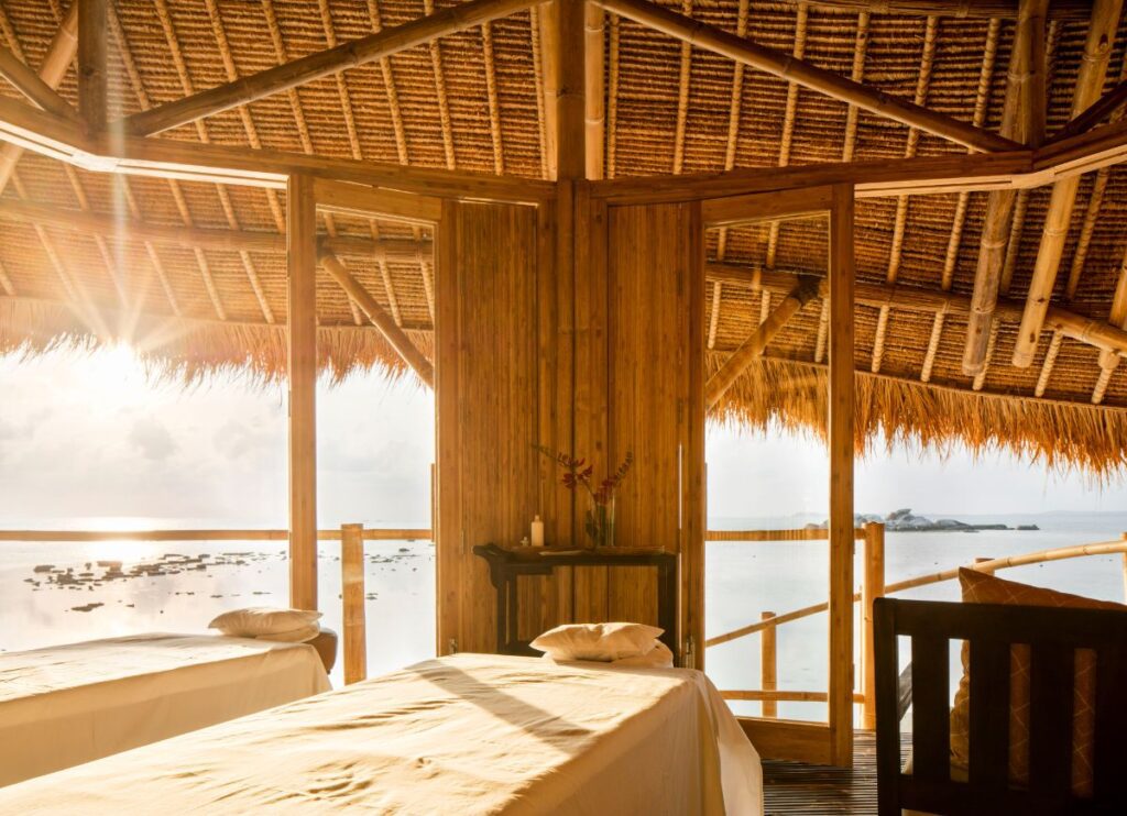 Bamboo architecture - Rock Spa, Cempedak Private Island, Indonesia