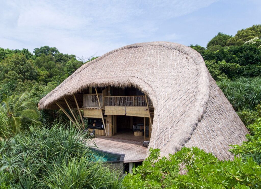 Bamboo architecture - Villa Exterior, Cempedak Private Island, Indonesia