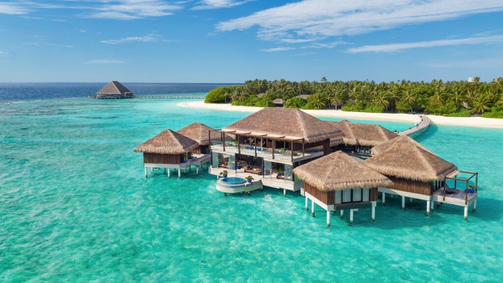 Overwater bungalows at Velaa Private Island