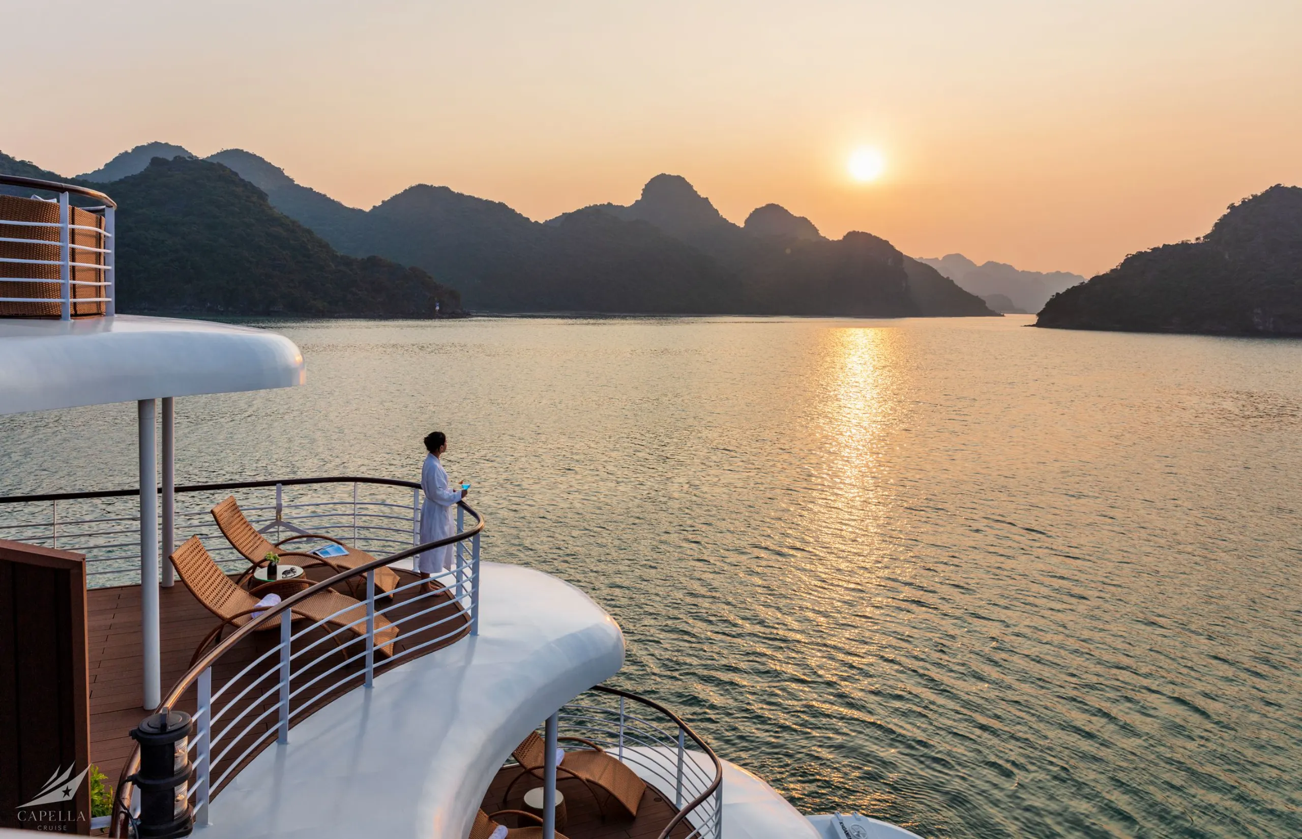 The most luxurious way to see Vietnam’s Halong Bay & Lan Ha Bay? On a Capella Cruise