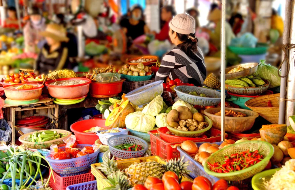 Mekong River with Scenic - Local market in Hoi An, Vietnam