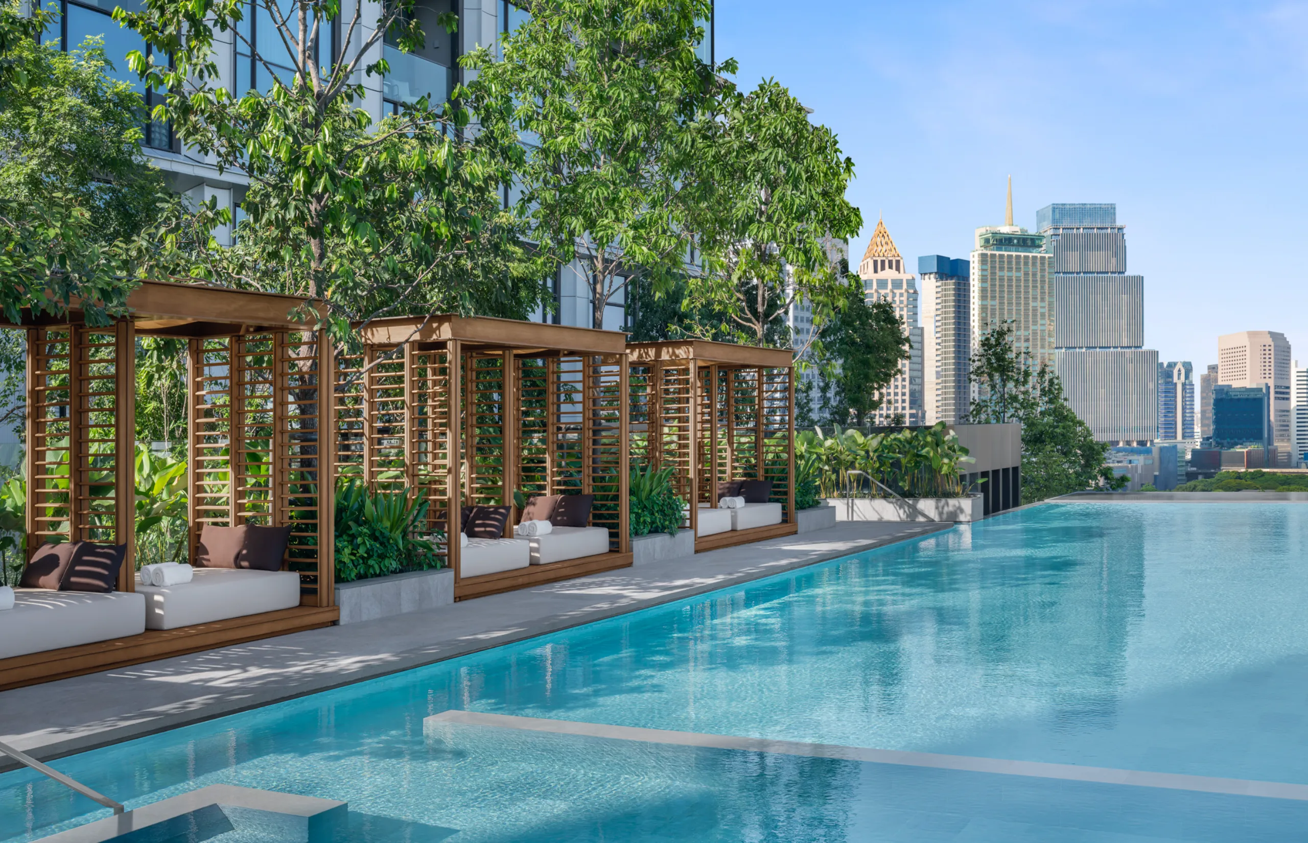 The Ritz-Carlton, Bangkok - Pool_Overlooking_Cabana_Shot