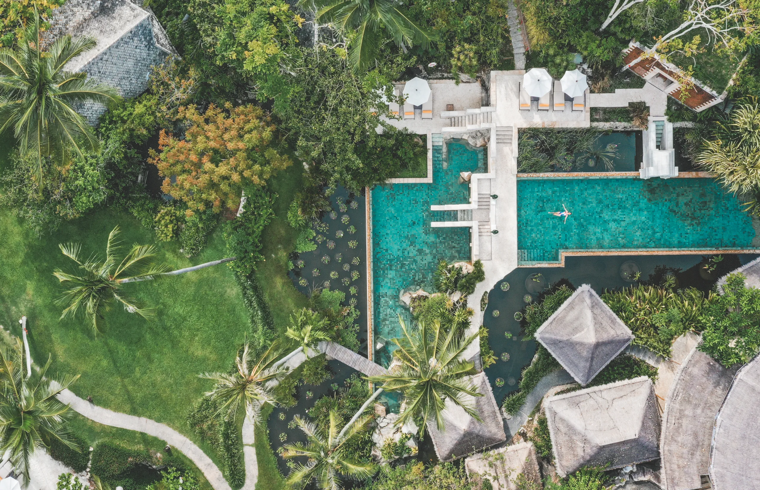 Kamalaya Wellness Sanctuary - Leisure Pool Aerial View