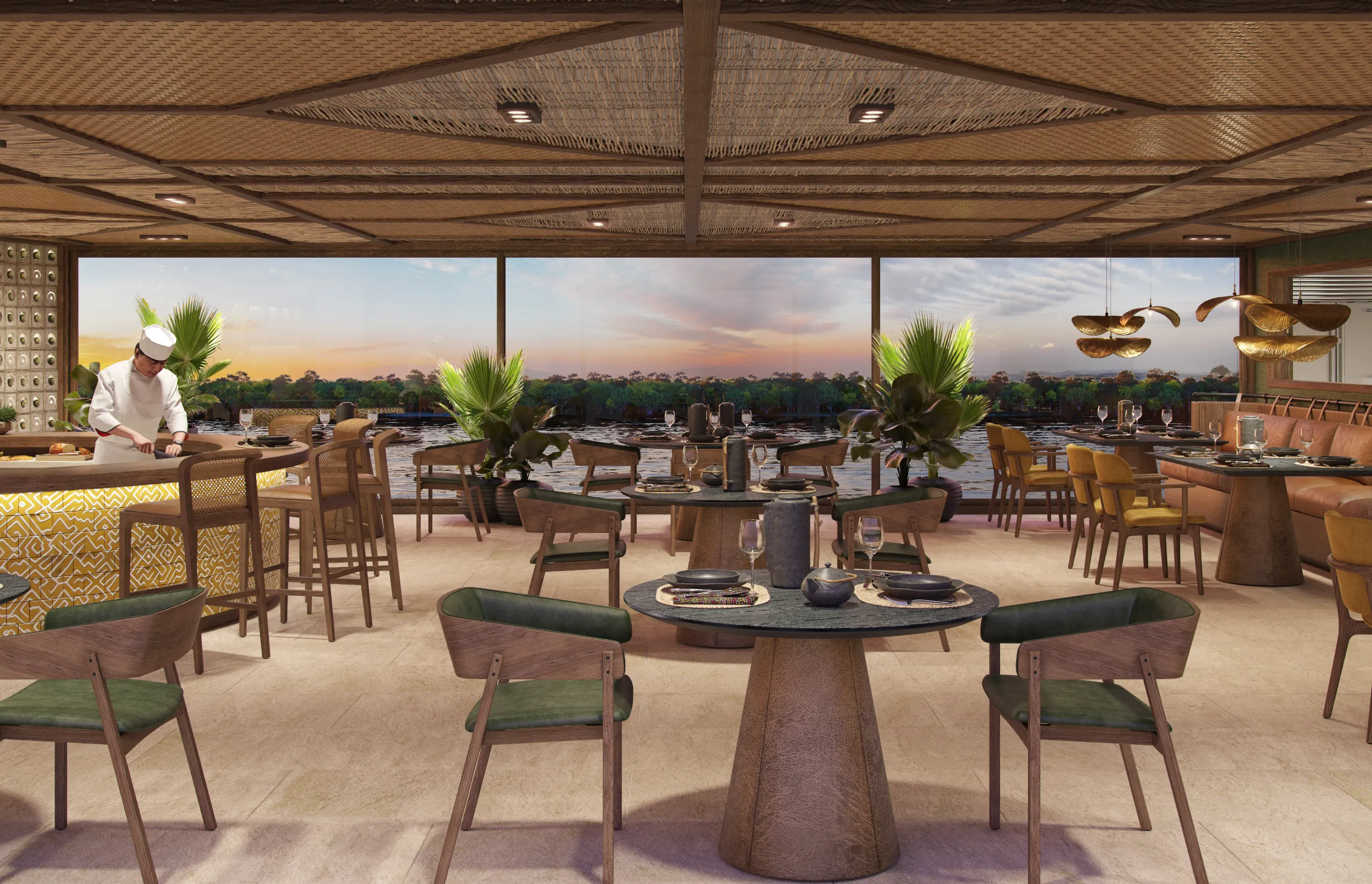 &Beyond Amazon Explorer - South America Peru andBeyond Amazon Explorer In door dining area