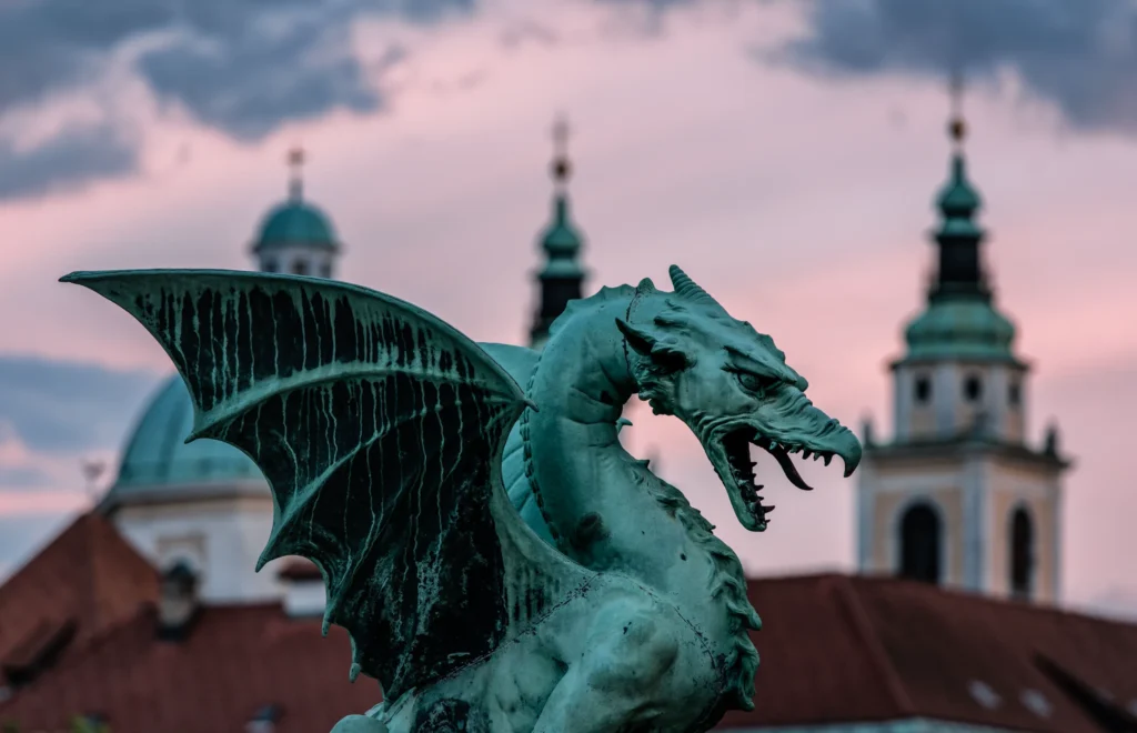 Ljubljana, Slovenia - dragon bridge cathedral credit luka esenko