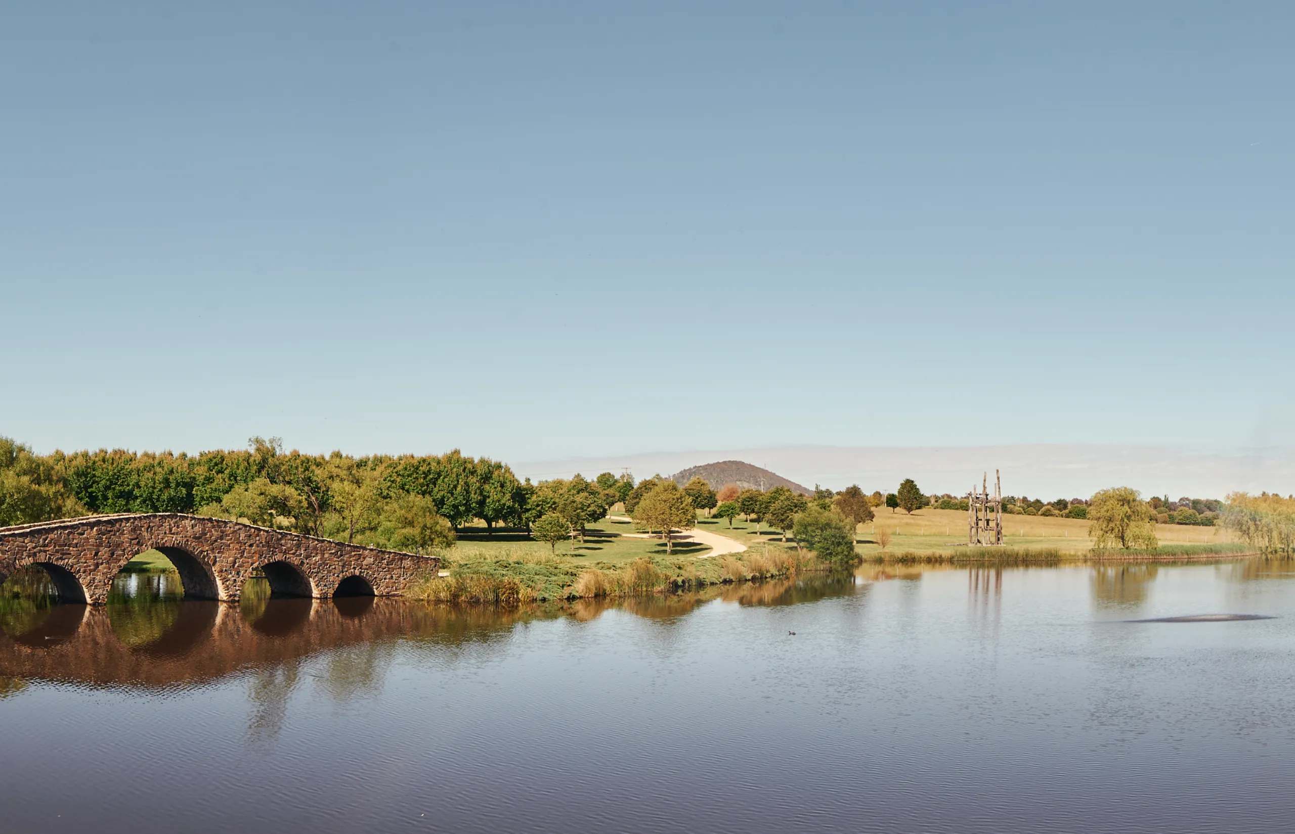 Mona Farm - Palladian stone bridge and Mona Lake