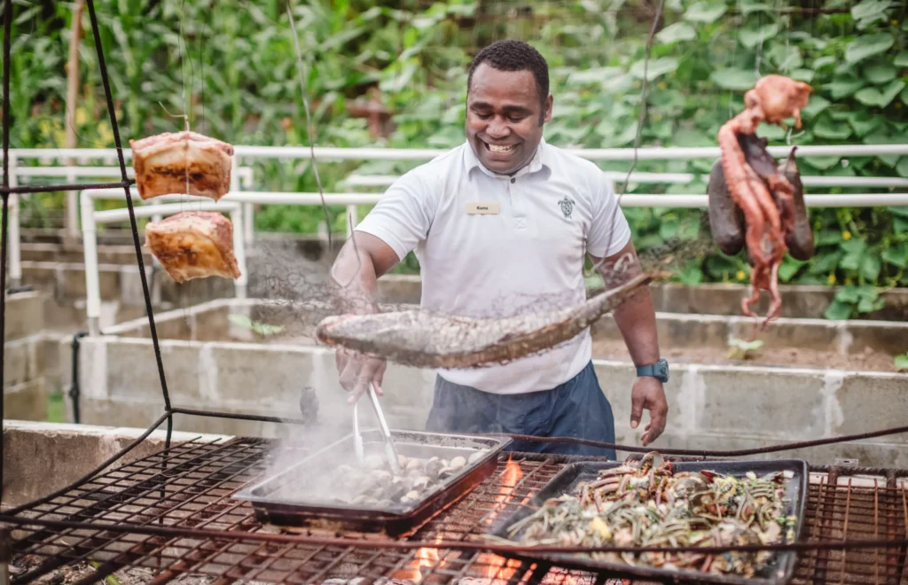 Garden Dinner Fire Cooking | Turtle Island, Fiji