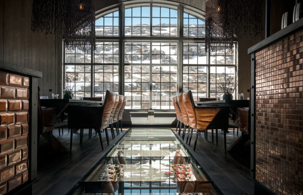 Arctic luxury stays | Niehku Mountain Villa restaurant | Credit: David Carlier