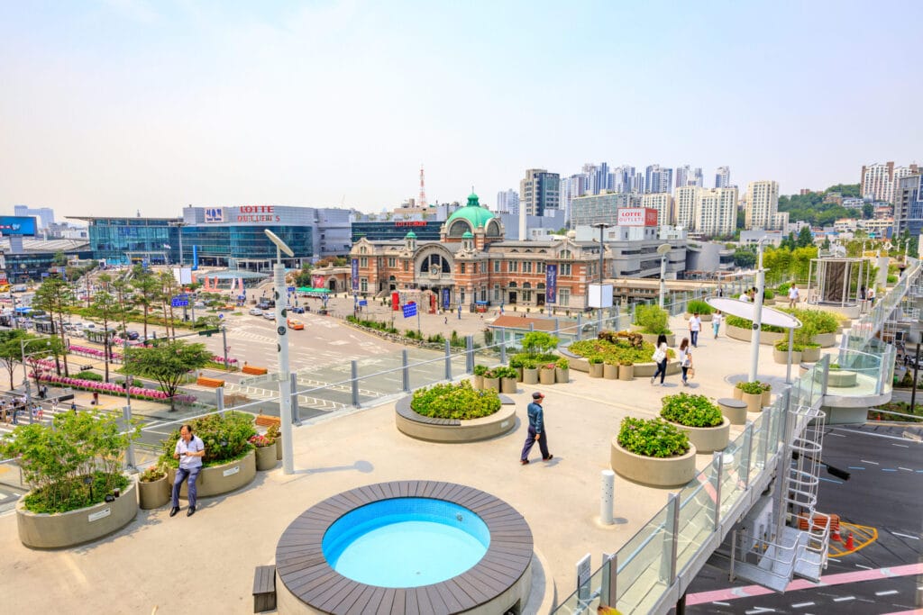 Seoullo 7017, the pedestrian road of the Seoul Station overpass in South Korea