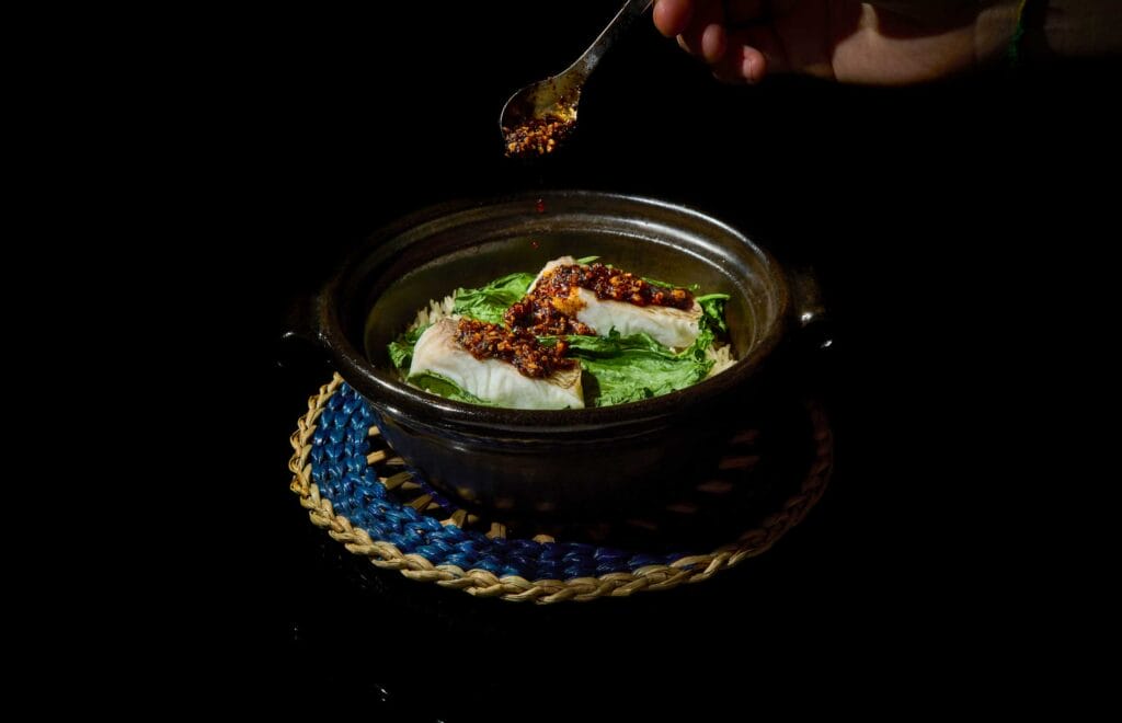 Fish & Mala Claypot rice in Gaggan