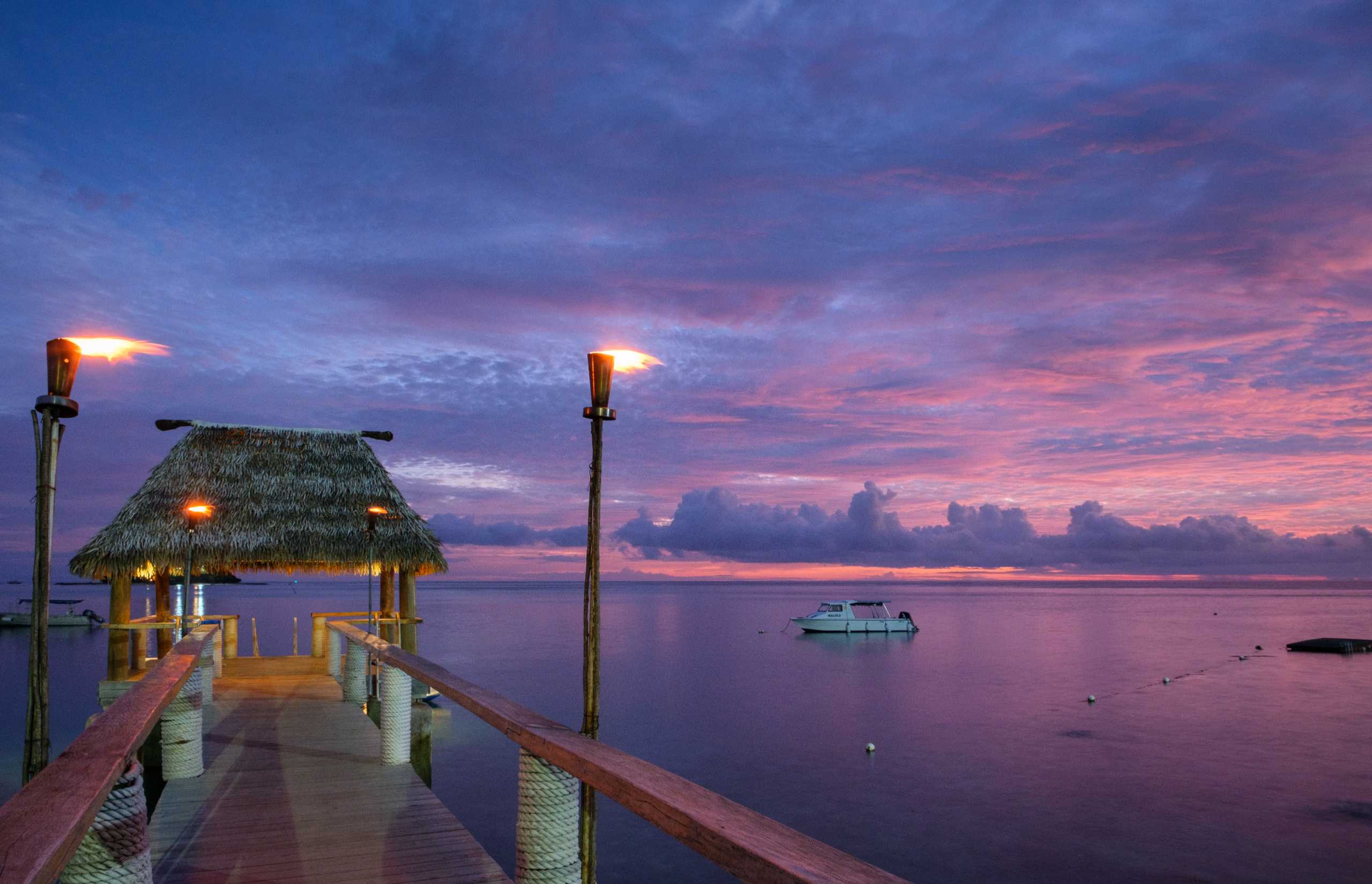 Malolo Island Resort purple sunset
