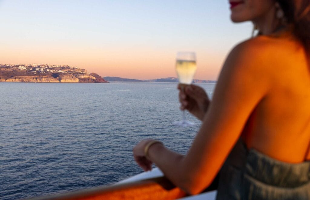 Santorini Bay, Greece. Image credit: Julien Fabre / Ponant