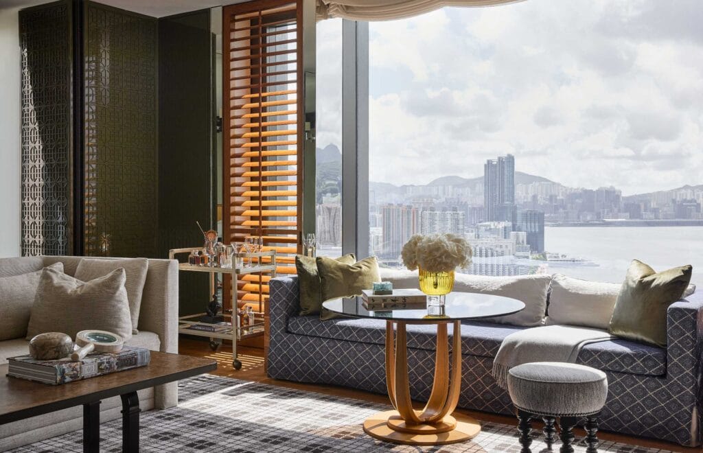 Kowloon Bay View Suite (Living Room) in Rosewood Hong Kong