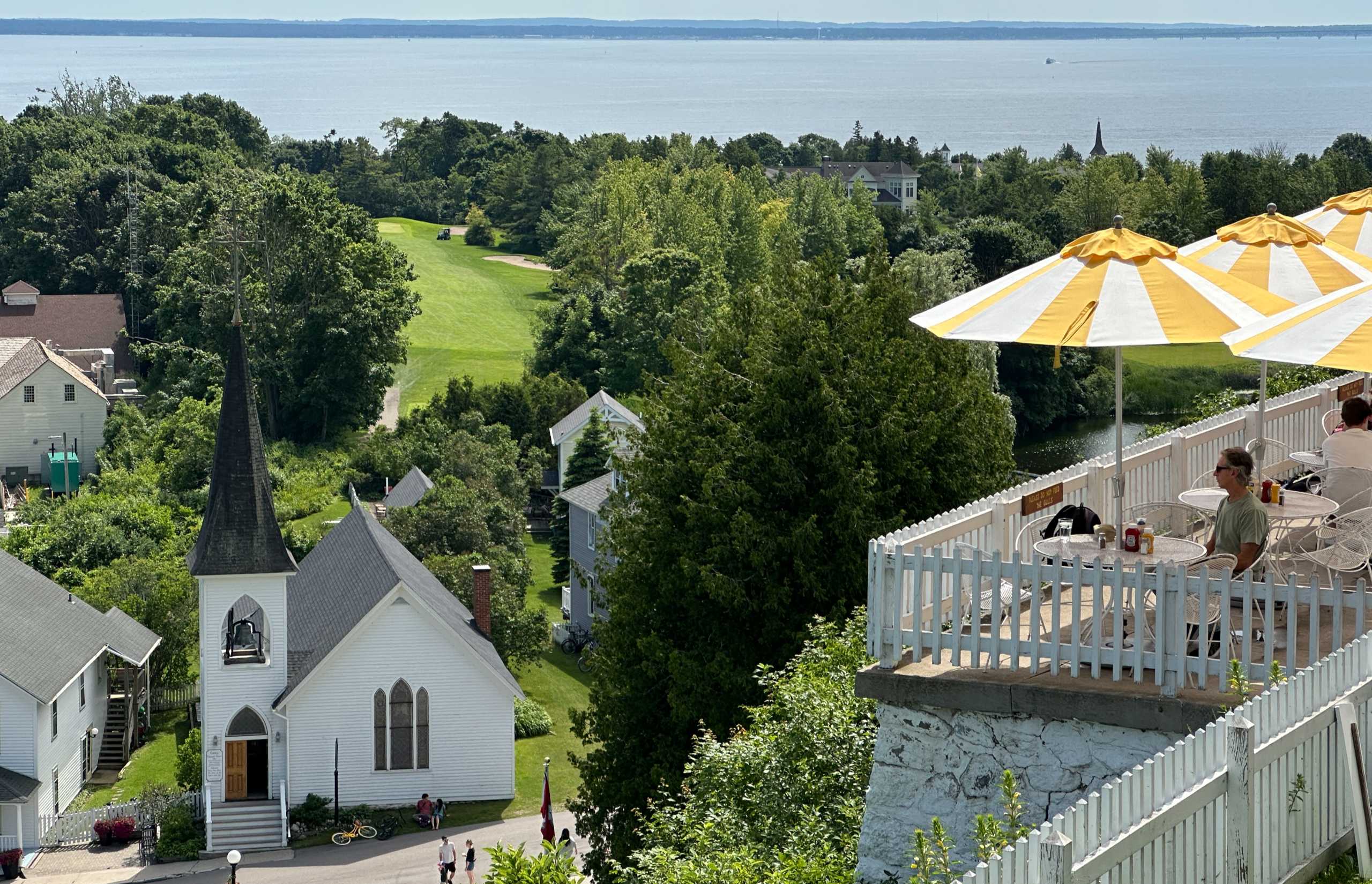 Taking in the views from Fort Mackinac Tea Room | Credit: Marie Barbieri