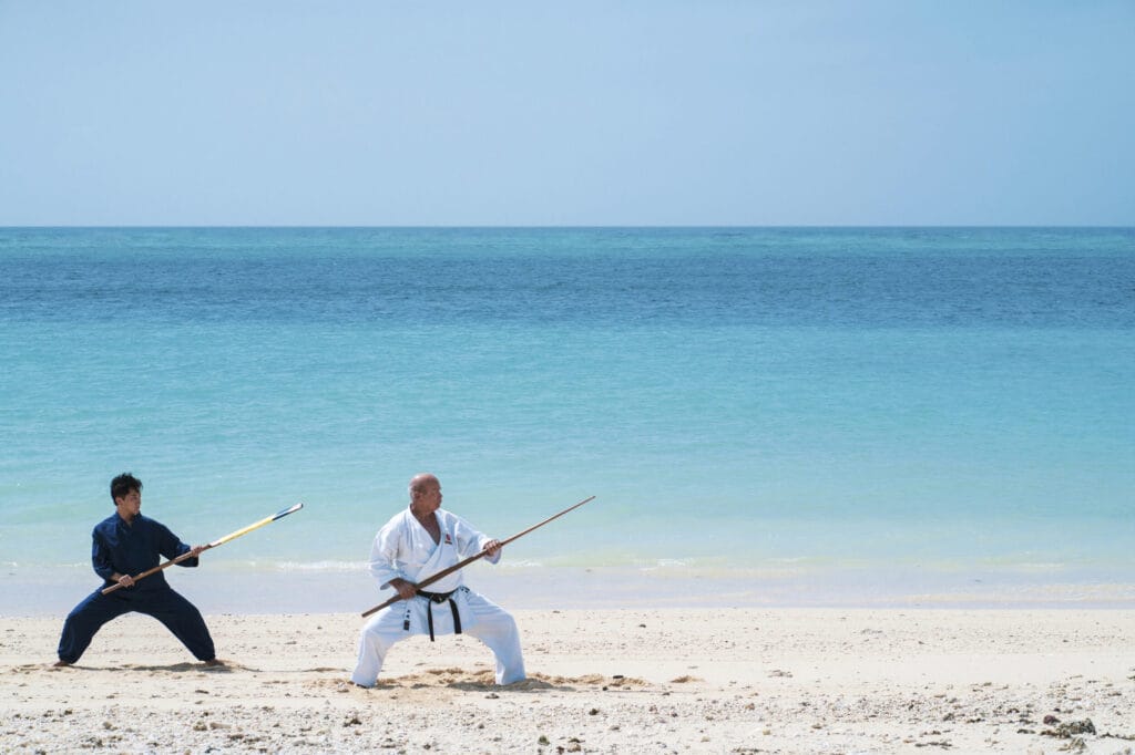 Hoshinoya Okinawa Ryukyu Karate Stay Practice on Beach
