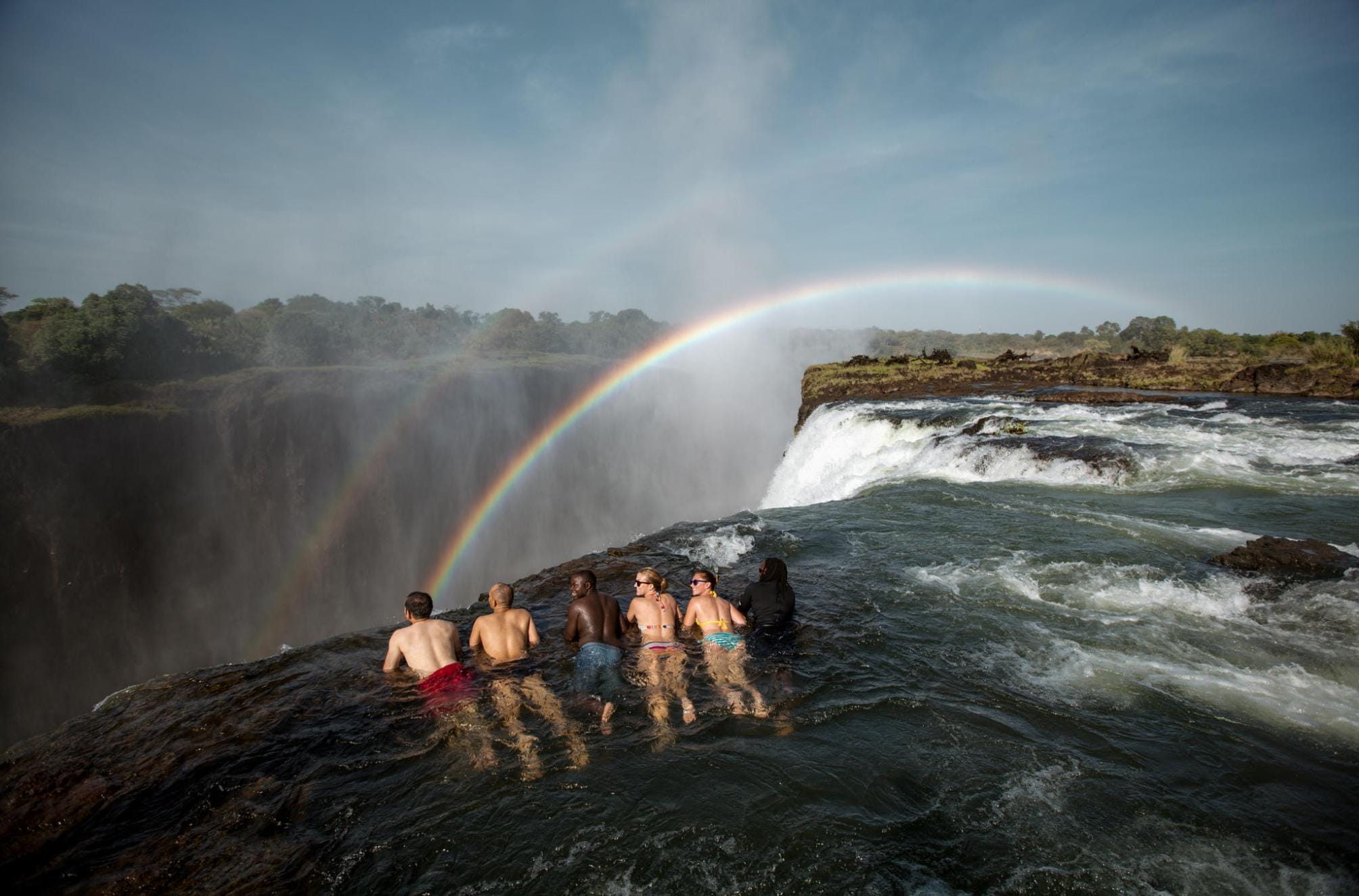 Devil's Pool on the very edge of Victoria Falls in Zambia