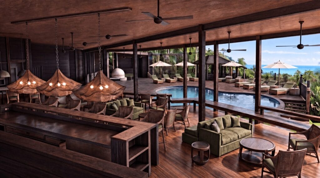 Pool with ocean and Great Barrier Reef views at Ever Bloomfield on the Daintree Coast