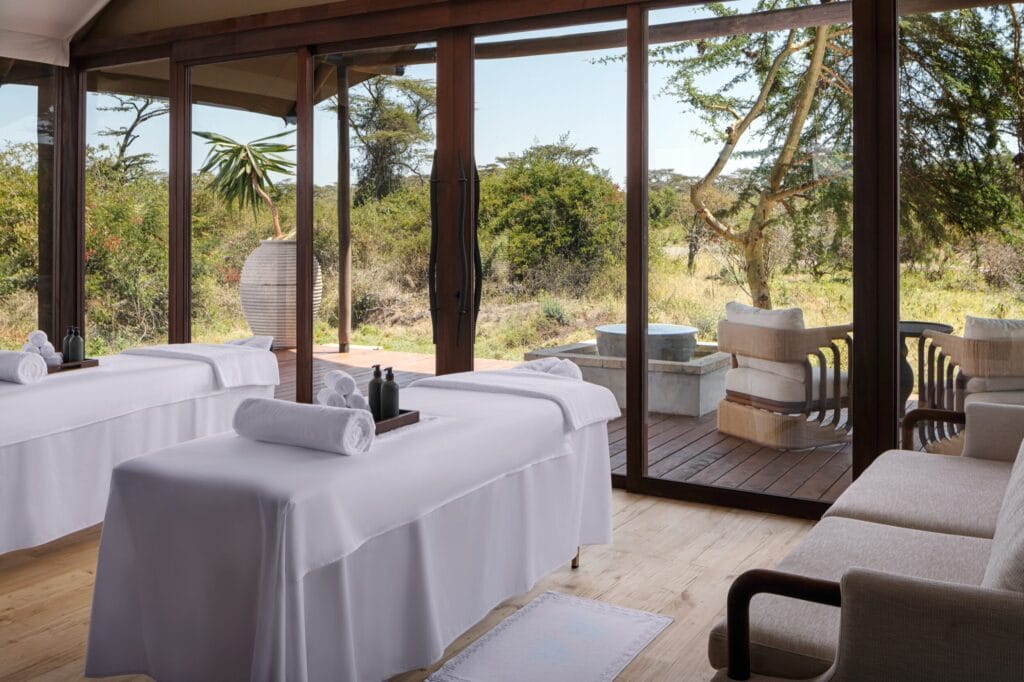 Spa by JW double treatment room at JW Marriott Mount Kenya Rhino Reserve Safari Camp
