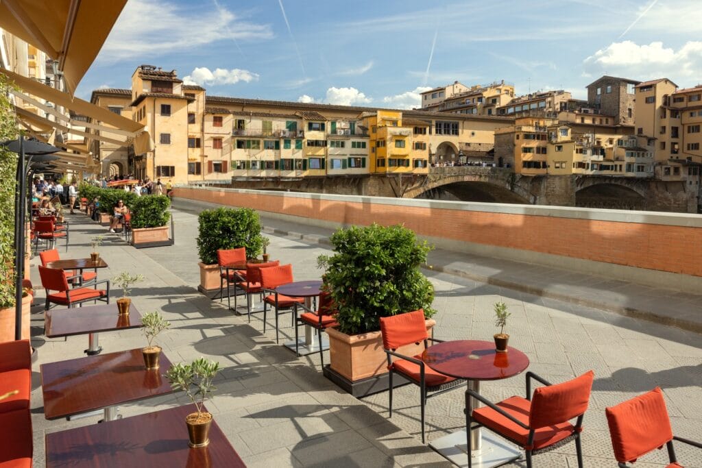 A view of the Ponte Vecchio bridge in Florence