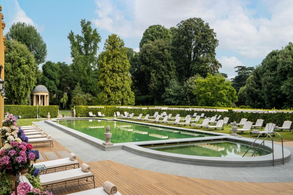 Pool area at the Four Seasons Hotel Firenze