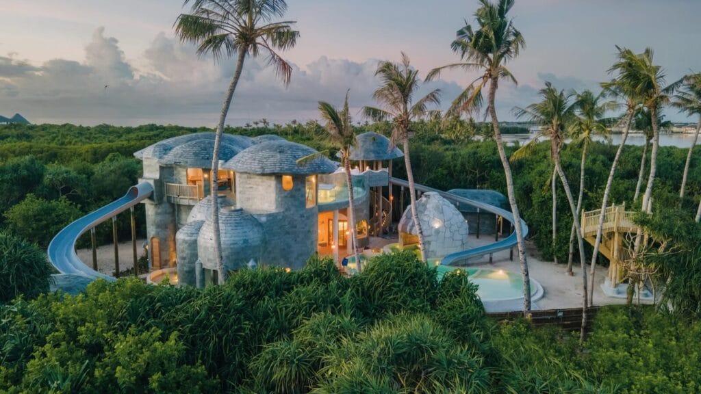 The Den, a massive, technology-free children's playground located at the Soneva Jani resort