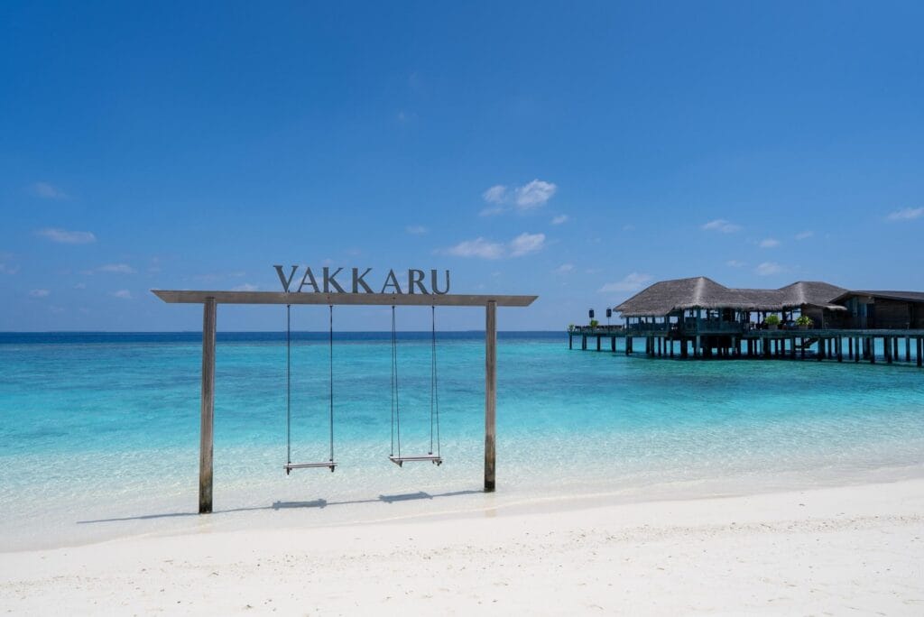 Iconic Vakkaru swing at the Vakkaru Maldives Resort