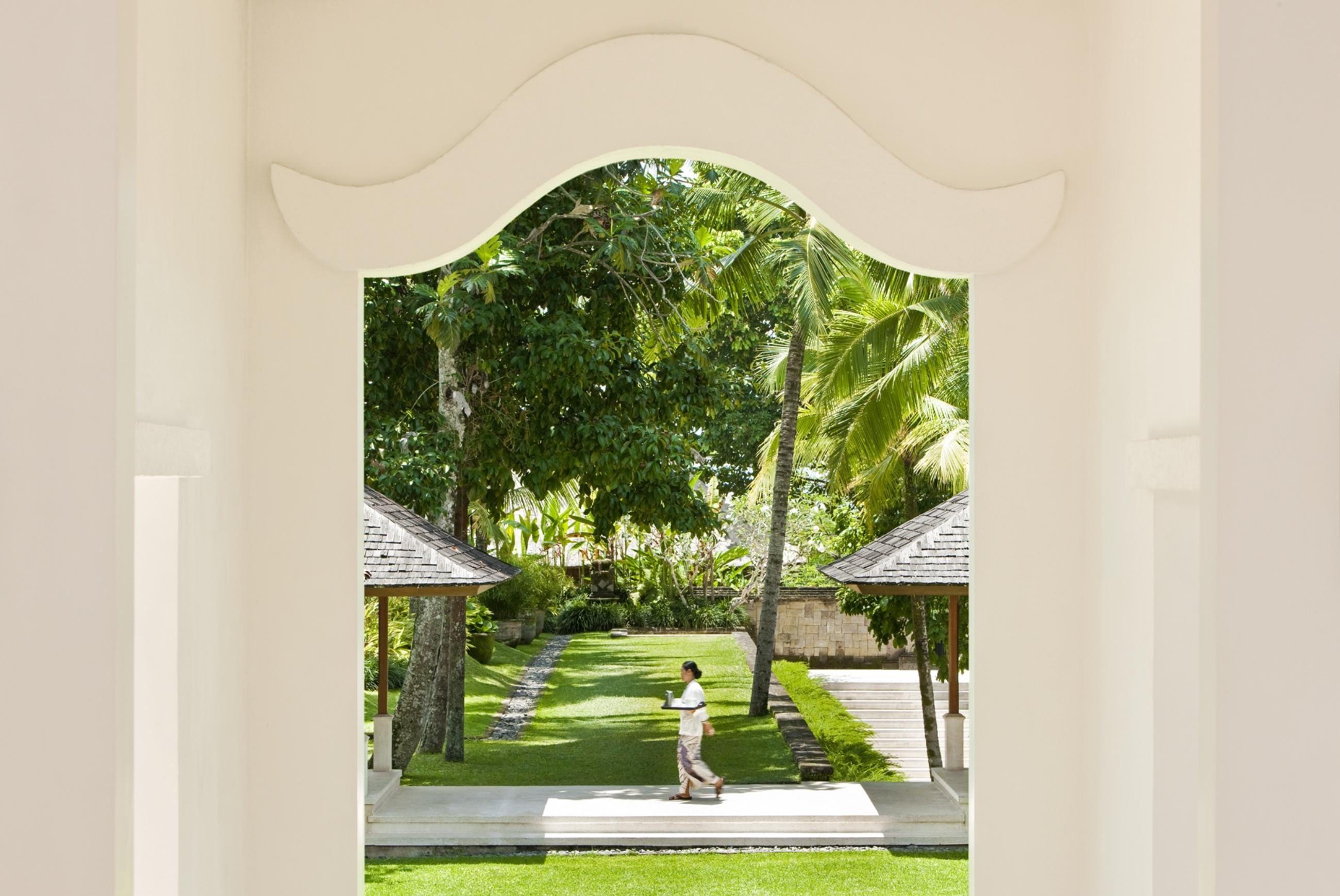 Lobby courtyard of the COMO Shambhala Estate in Ubud, Bali