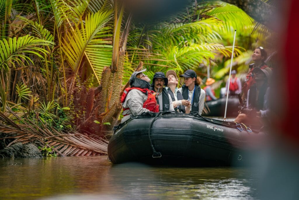 Zodiac expedition at Kopar Village, Sepik River