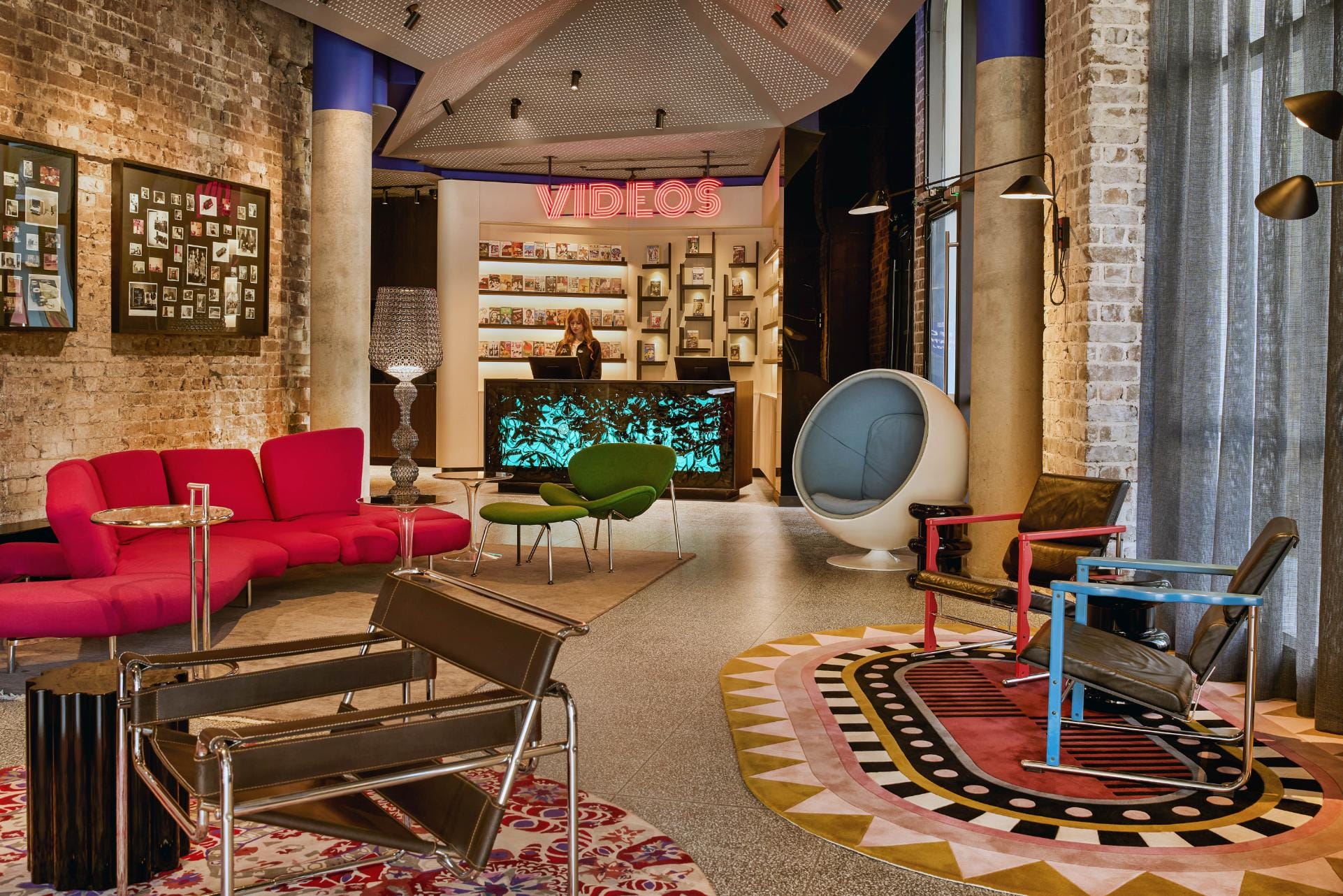 Cinema-inspired lobby of the 25hours Hotel Sydney The Olympia