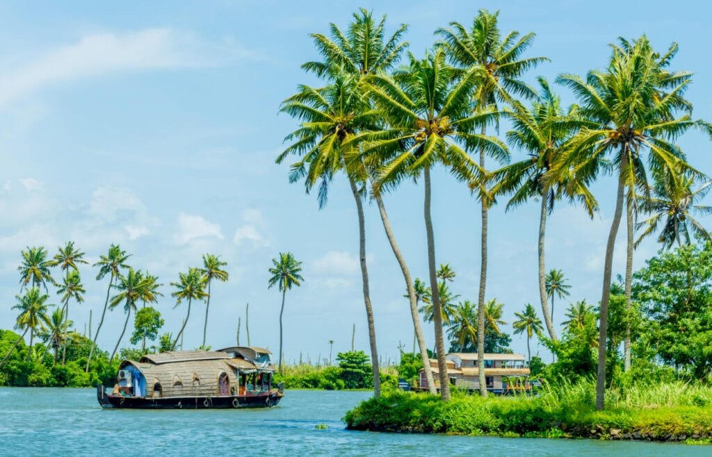 House boats in the Kerala backwaters