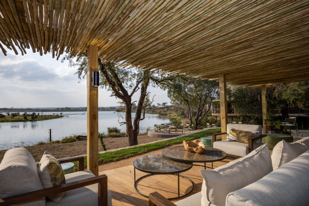 Main lodge overlooking the Timbavati River dam at Sandringham Private Game Reserve, Sabi Sabi Collection
