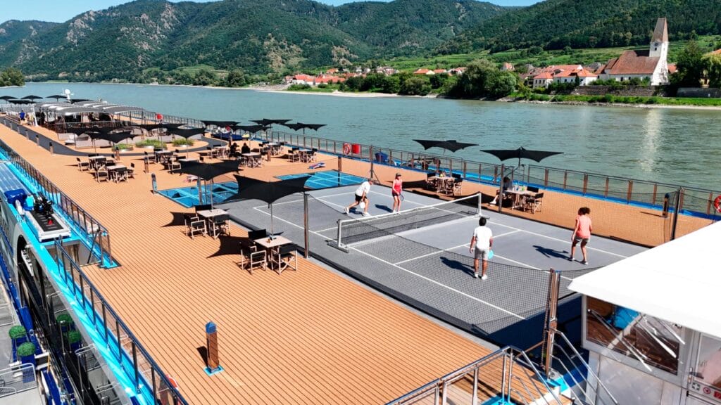 Pickleball on the Sun Deck of the AmaMagna
