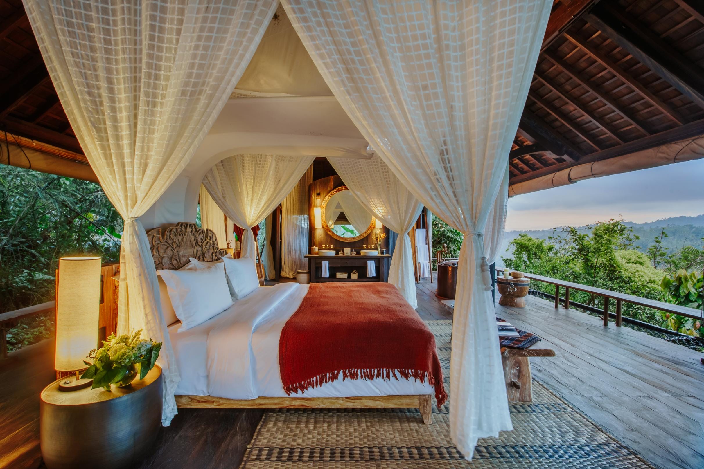 Open-air bedroom at Buahan, a Banyan Tree Escape