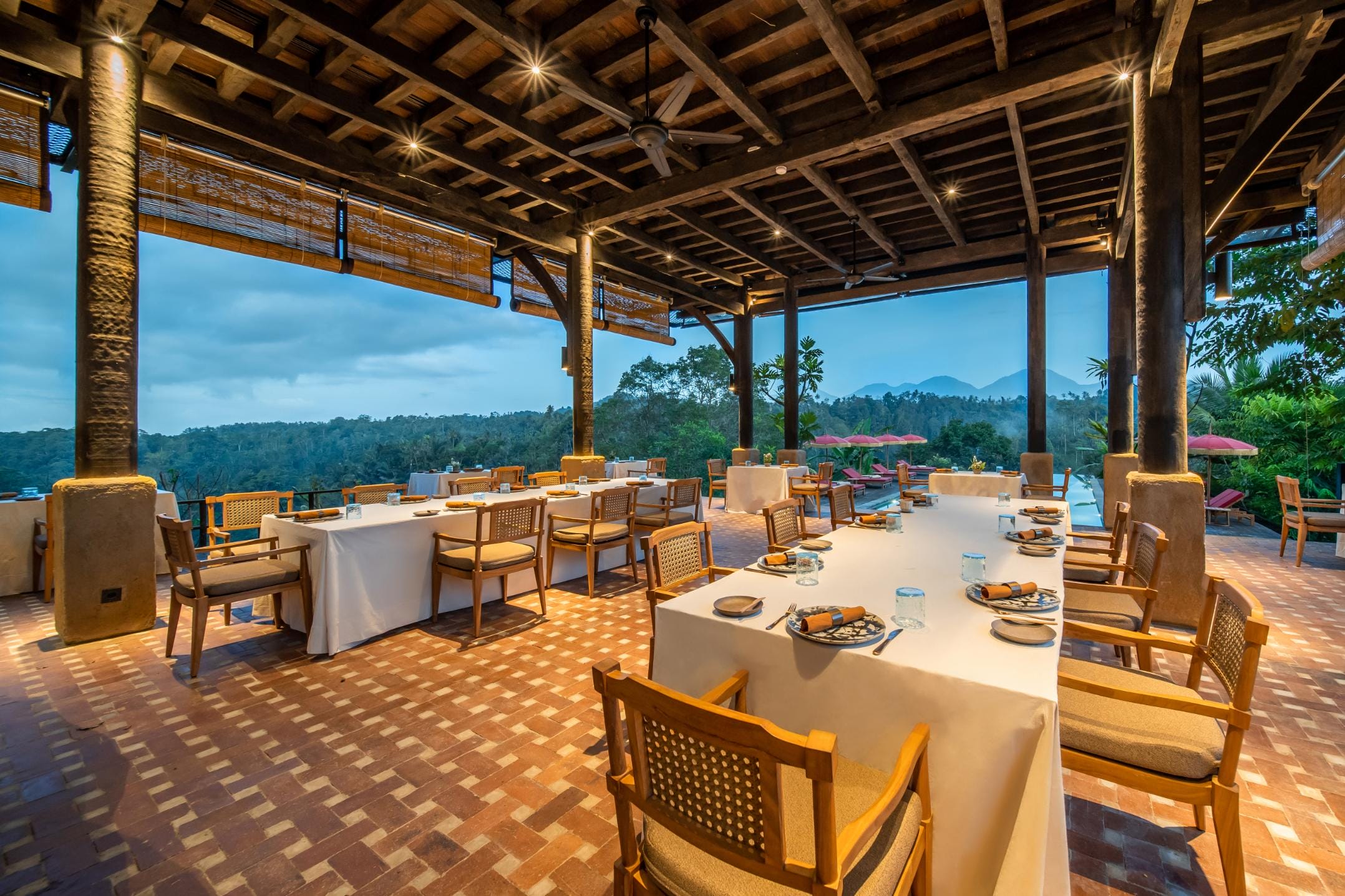 Dining pavilion at Buahan, a Banyan Tree Escape