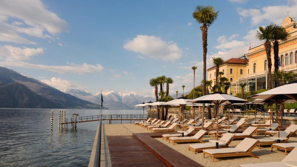 Private lakeside and sunbathing deck at the historic Grand Hotel Villa Serbelloni