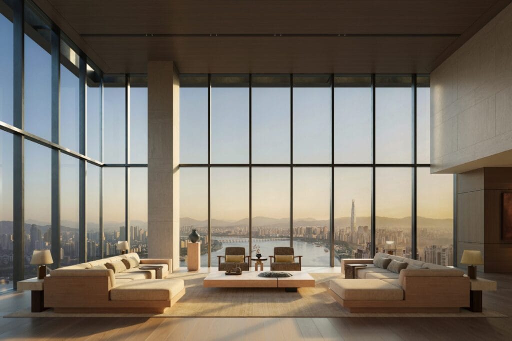 Aman Residences Seoul living room interior