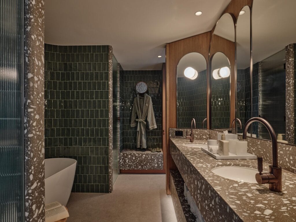 Sunset suite bathroom at The EVE Hotel Sydney
