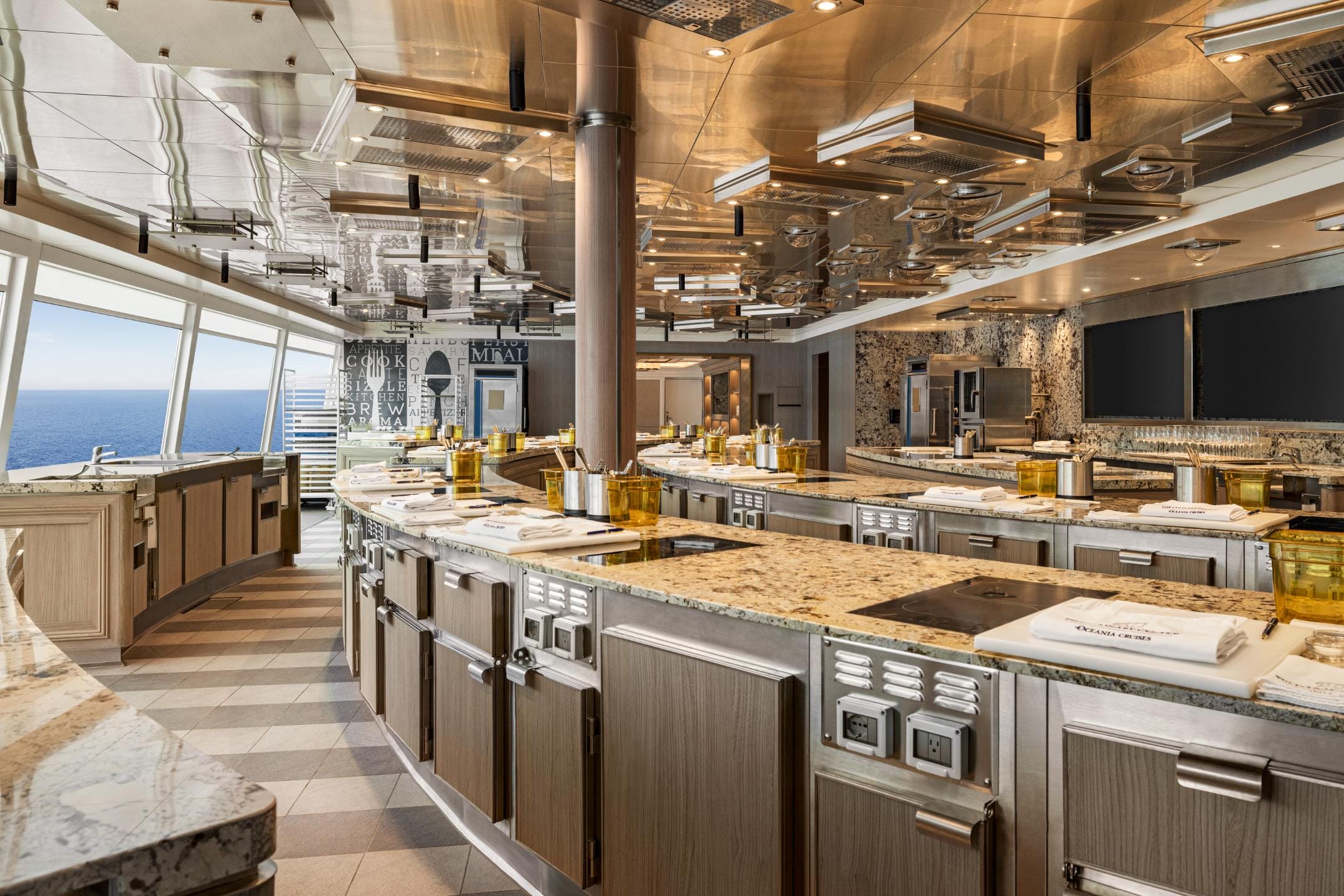 The Culinary Center on board an Oceania Cruises