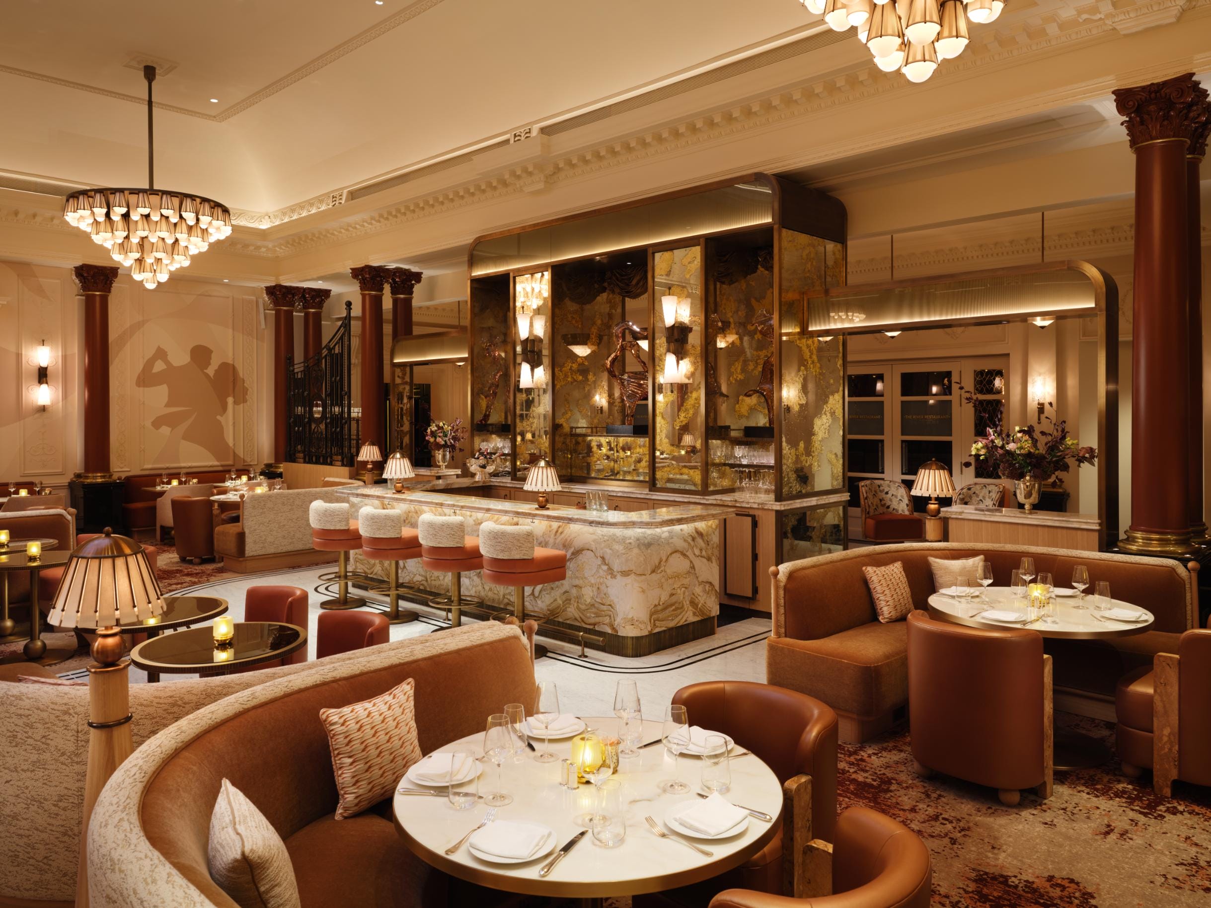 The Gallery restaurant and bar at The Savoy hotel in London. Image credit: Jack Hardy
