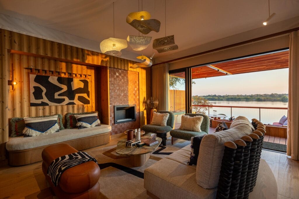 Anantara Kafue River Tented Camp lounge
