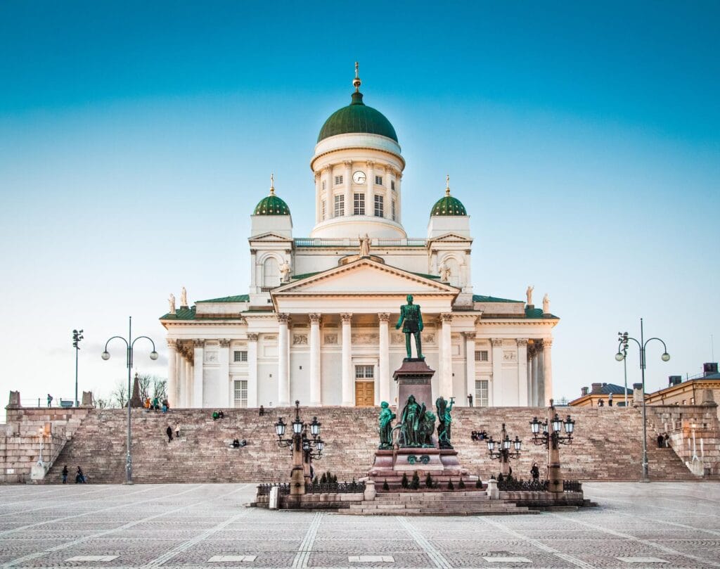 Helsinki Cathedral and the Emperor Alexander II Monument in Senate Square